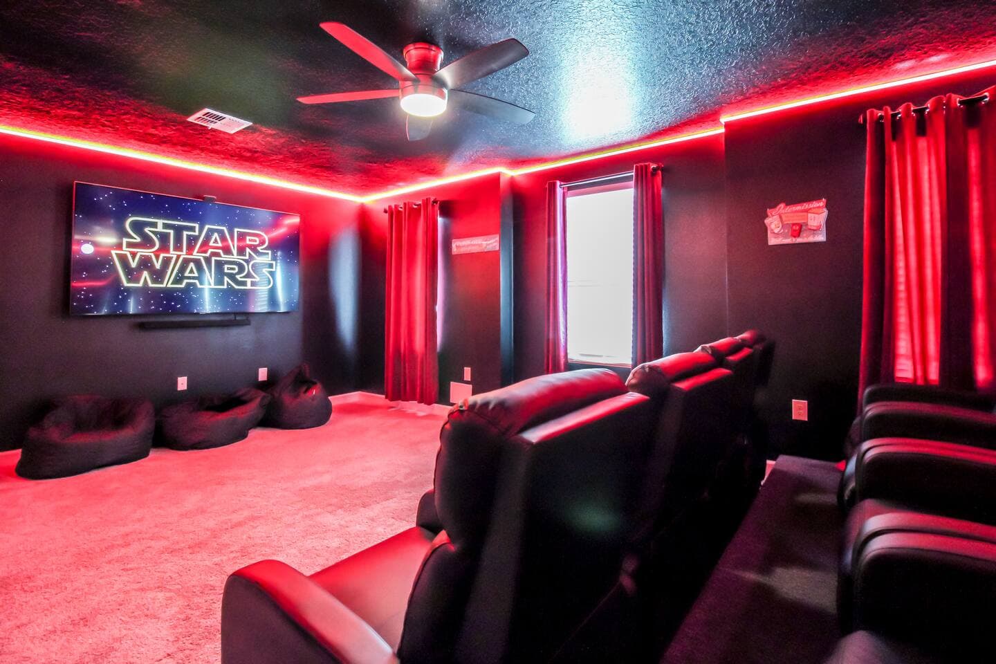 Private Star Wars movie theater with recliners